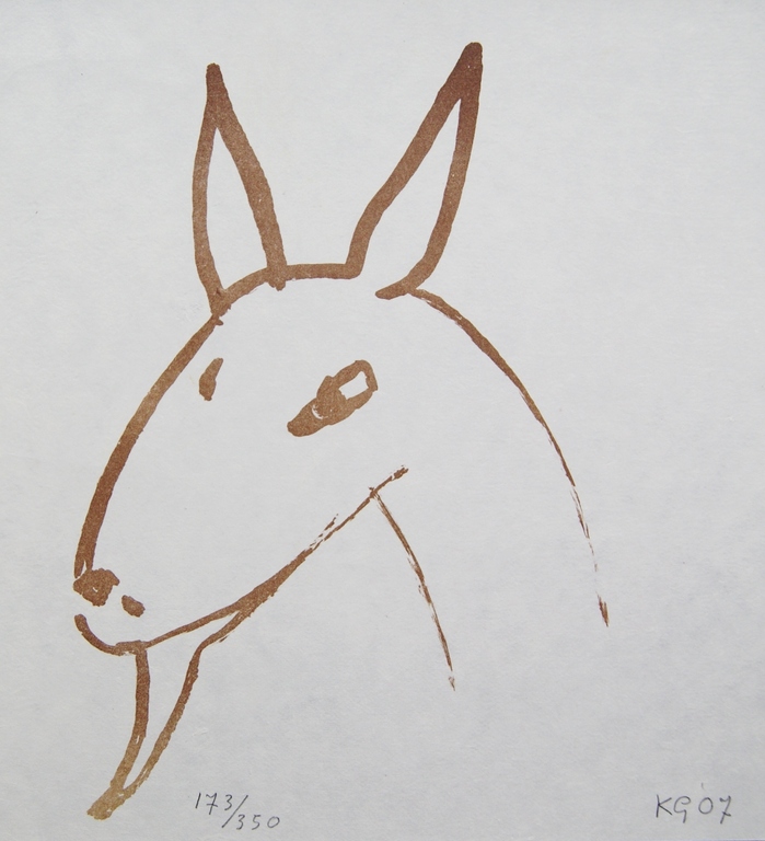 Klaas Gubbels litho 'Geitje' op handgeschept papier - 2007 verkocht voor € 155!