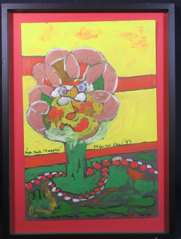 Meertje Kaal: Acryl op karton, Mijn tante Maartje - Ingelijst kopen? Bied vanaf 1!