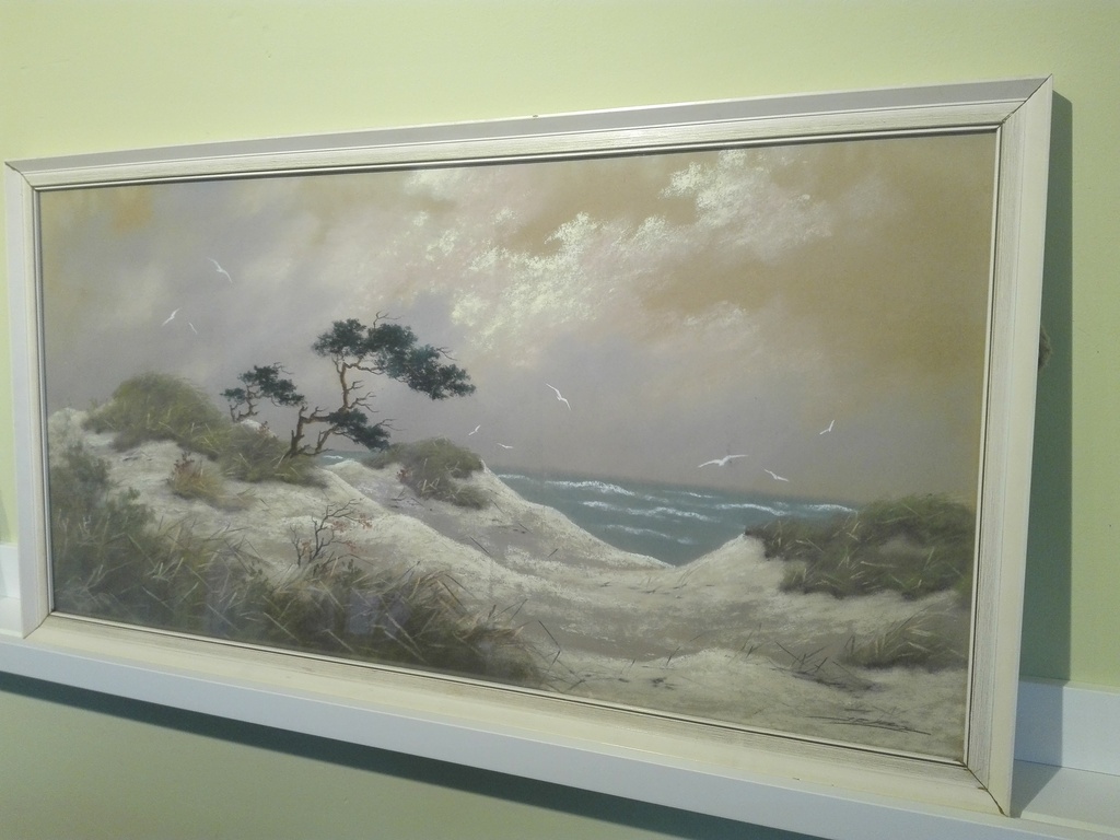 Gesigneerde krijttekening, strand & zeegezicht, onbekende kunstenaar kopen? Bied vanaf 1!