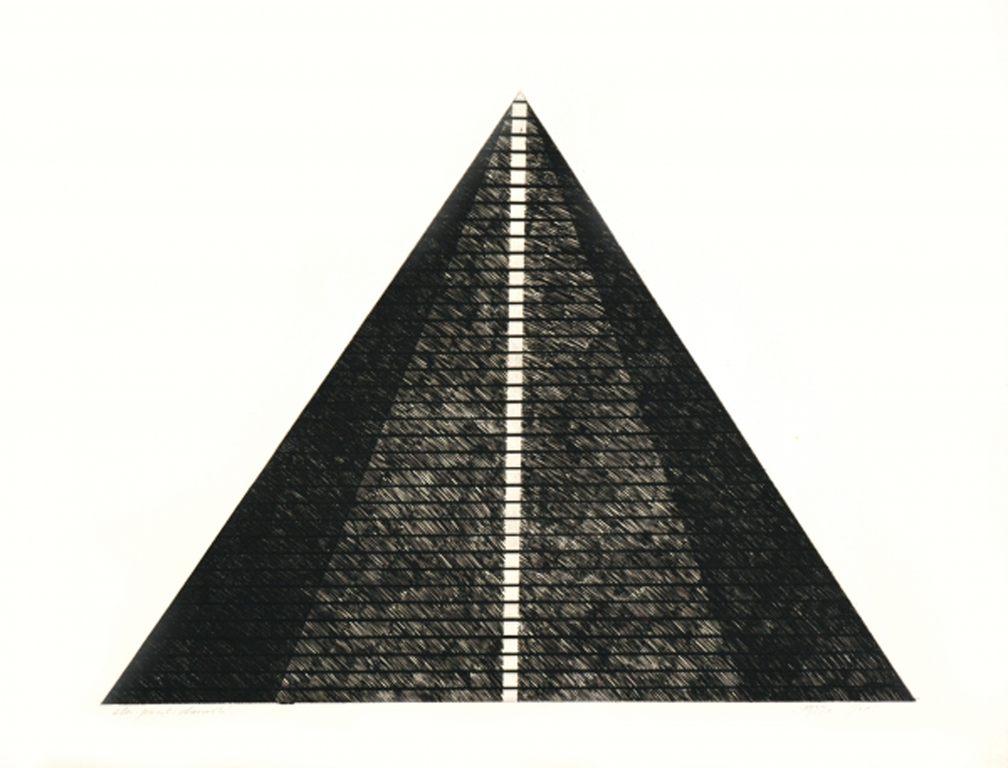 Christiaan Paul Damsté, ets, Pyramide, 1977 verkocht voor € 60!