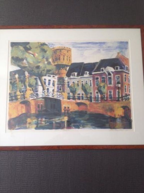 Jeroen Hermkens: Kleurenlitho, Watertoren Utrecht 1997 verkocht voor € 220!