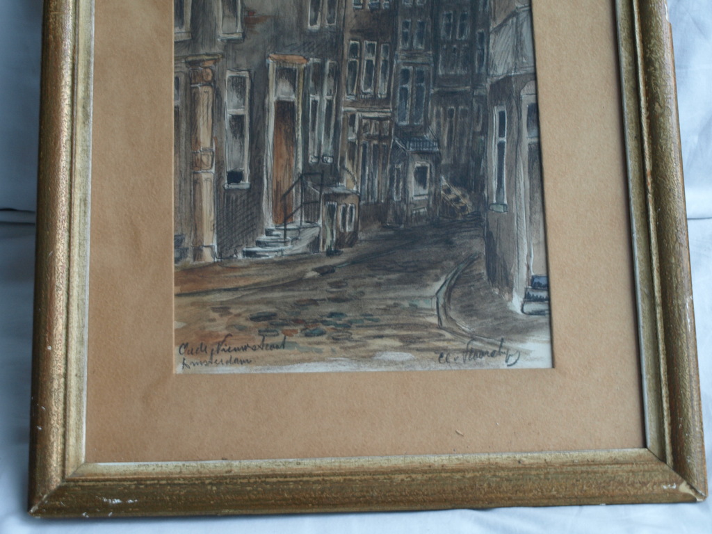 Clement van Vlaardingen : Aquarel , Oude Nieuwstraat Amsterdam Ã¢ï¿½ï¿½ ingelijst Ã¢ï¿½ï¿½1950 kopen? Bied vanaf 75!