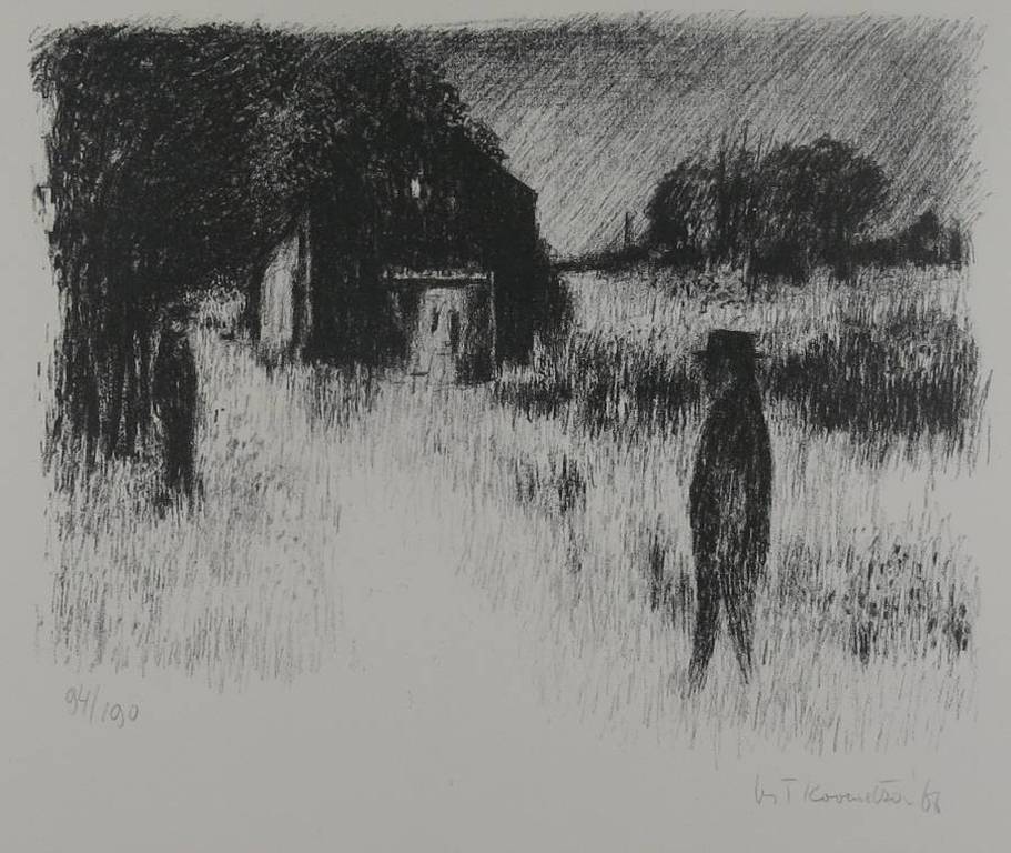 Metten Koornstra: Litho, Avond verkocht voor € 50!