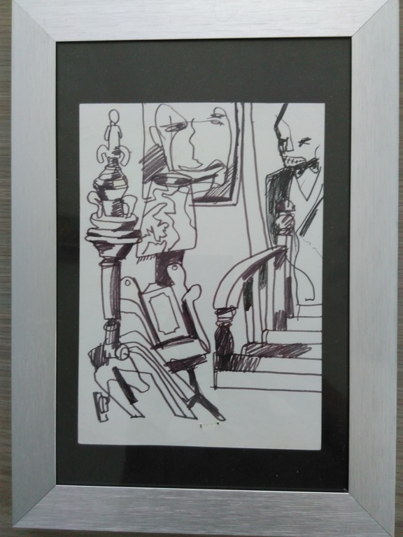 Herman Brood tekening met lijst kopen? Bied vanaf 100!