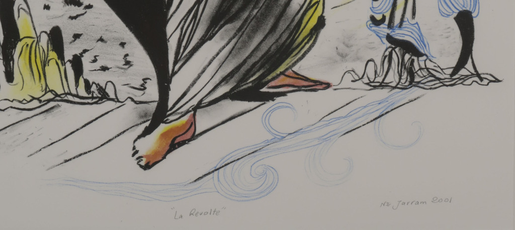 Nour Edinne Jarram: Litho, La Revolte - Ingelijst kopen? Bied vanaf 1!