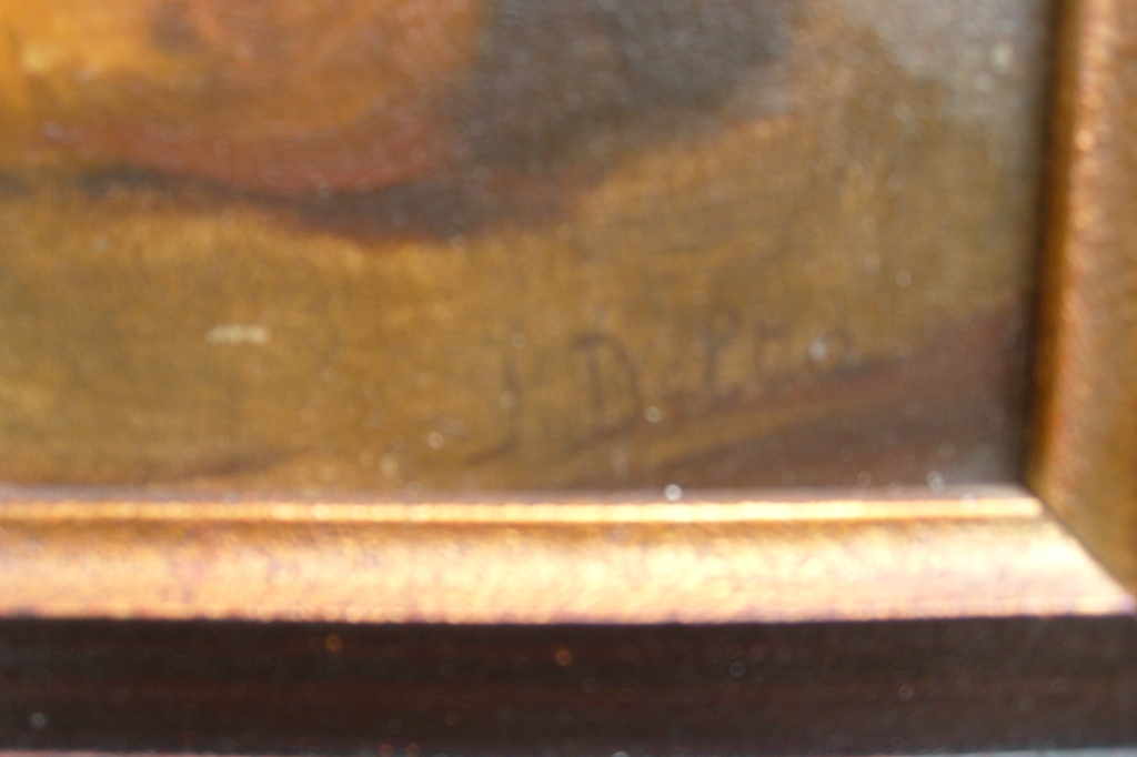 J.Delta, stilleven, twee vazen met glazen bowl met fruit kopen? Bied vanaf 25!