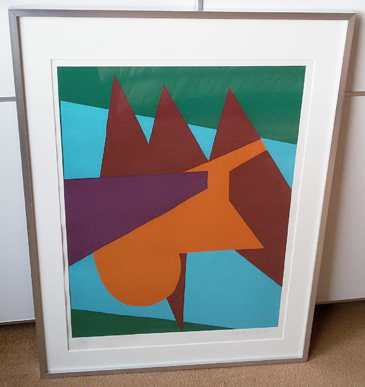 Richard Mortensen - Abstracte compositie, zeefdruk (ingelijst) kopen? Bied vanaf 95!