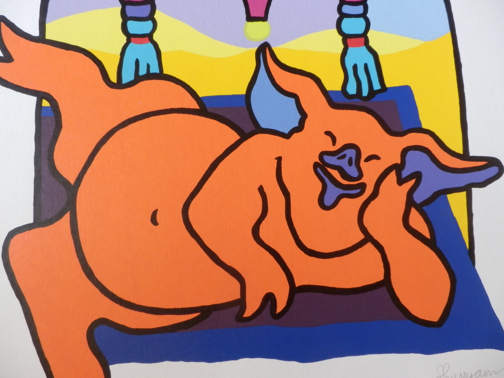 SHUNYAM Grote  Zeefdruk(70x70cm)   FATA MORGANA   Handgesigneerd kopen? Bied vanaf 1!