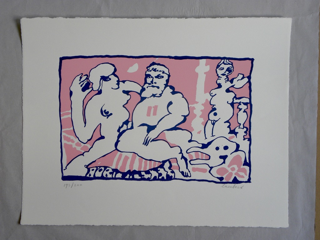 Lucebert - 'Die Olympiker' - Zeefdruk in kleur - Gesigneerd  en genummerd - 1971 kopen? Bied vanaf 250!