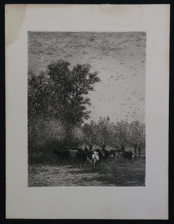 Jan Vrolijk: Ets, Koeien in landschap kopen? Bied vanaf 1!