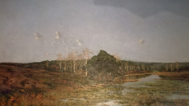 Emile de Baré, Olieverf op doek, Heide landschap, 1885 verkocht voor € 40!