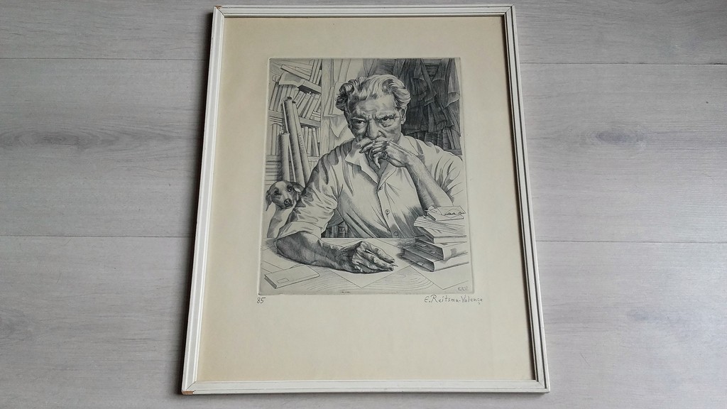E. Reitsma-Valenca, Portret, Albert Schweitzer - Kopergravure kopen? Bied vanaf 25!