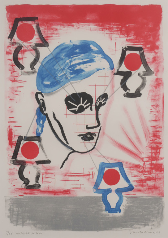 Jan de Bruin: Litho, Verlicht persoon - Ingelijst kopen? Bied vanaf 1!