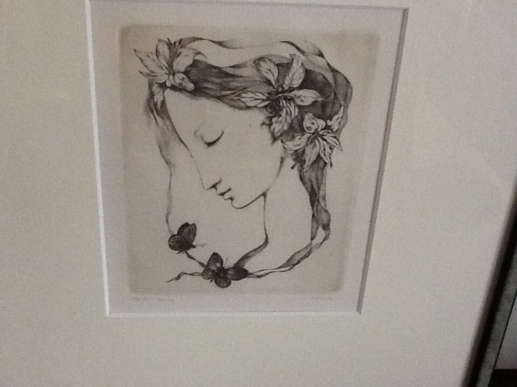 Lidmila Jirincova : Handgesigneerde litho ' Girl with two Butterflies ' kopen? Bied vanaf 20!