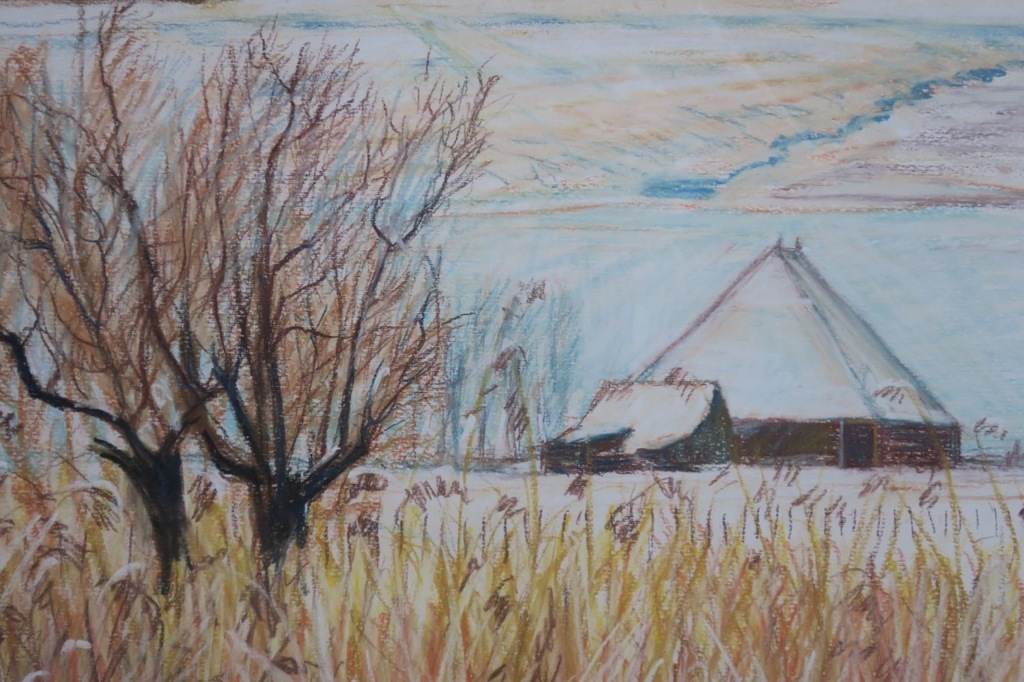 Arien van Waterland - Arien van Waterland: Krijttekening, Waterland I - Ingelijst kopen? Bied vanaf 1!
