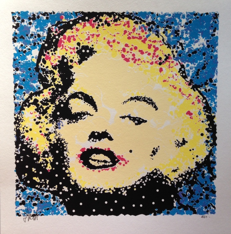 AD van HASSEL  Zeefdruk  MARYLIN MONROE  BLAUW  Handgesigneerd kopen? Bied vanaf 1!
