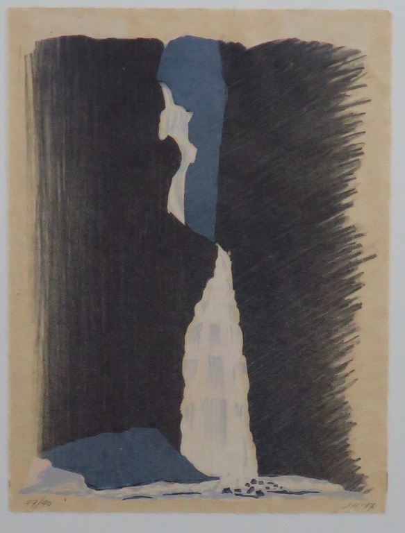 Jan Hein van Rooy: Litho, Waterval -Ingelijst kopen? Bied vanaf 20!