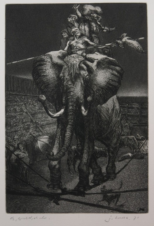 Jan Hurx: Ets, aquatint, Olifant kopen? Bied vanaf 1!