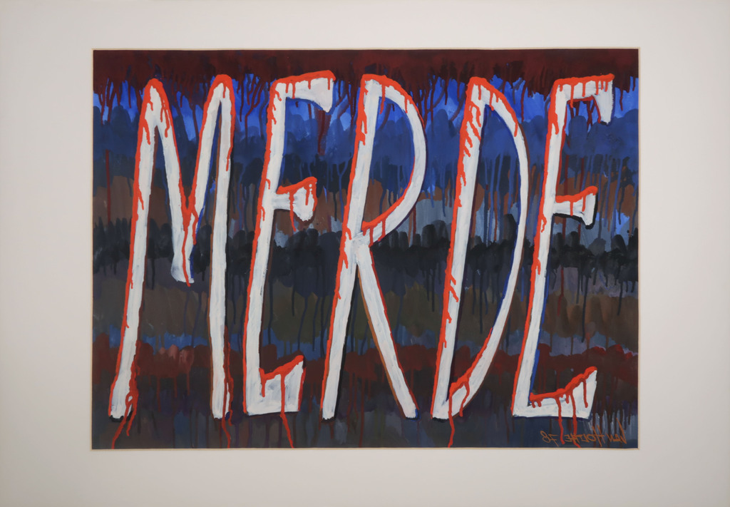 Jan van Holthe: Acryl op papier, Merde 18 kopen? Bied vanaf 1!