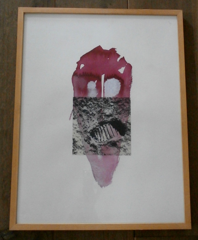 René Korten - ingelijste acryl/collage op papier: First step - 1997 kopen? Bied vanaf 55!