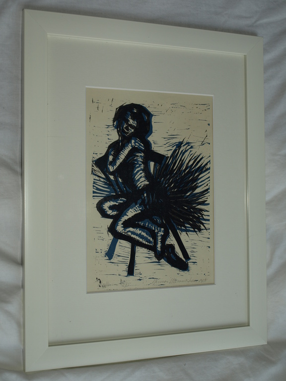 Herman Stammeshaus : houtsnede – Ballerina – Gesigneerd & ingelijst - 1958 kopen? Bied vanaf 25!