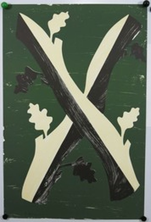 Fons Haagmans (1948), zeefdruk, Stokken Twee verkocht voor € 50!