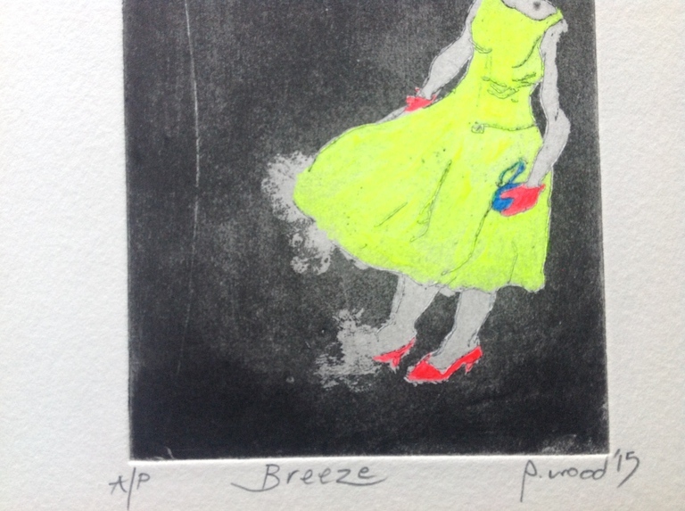Pauline Wood,aquatint,Breeze 2015,Unica kopen? Bied vanaf 75!
