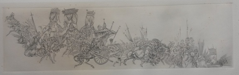 onbekende kunstenaar - Exotische optocht - ets kopen? Bied vanaf 1!