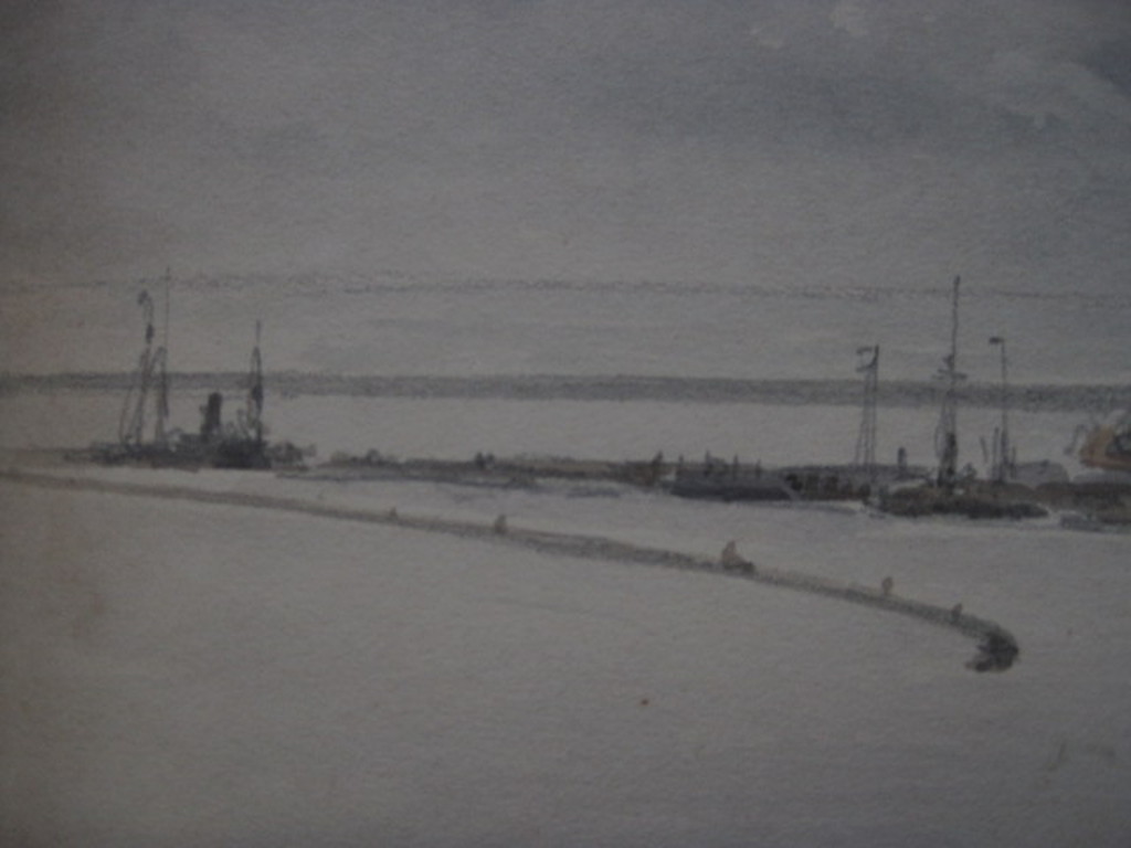 Magnifieke 19e Eeuwse Aquarel "strand Terschelling met Brandaris" G.L. Kiers  kopen? Bied vanaf 1!