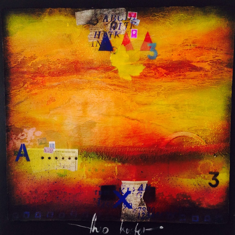 Theo koster, gemengde techniek, fly me to the moon kopen? Bied vanaf 1!