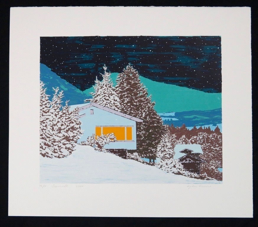 Hjalmar Riemersma: Zeefdruk, Sneeuwnacht kopen? Bied vanaf 1!