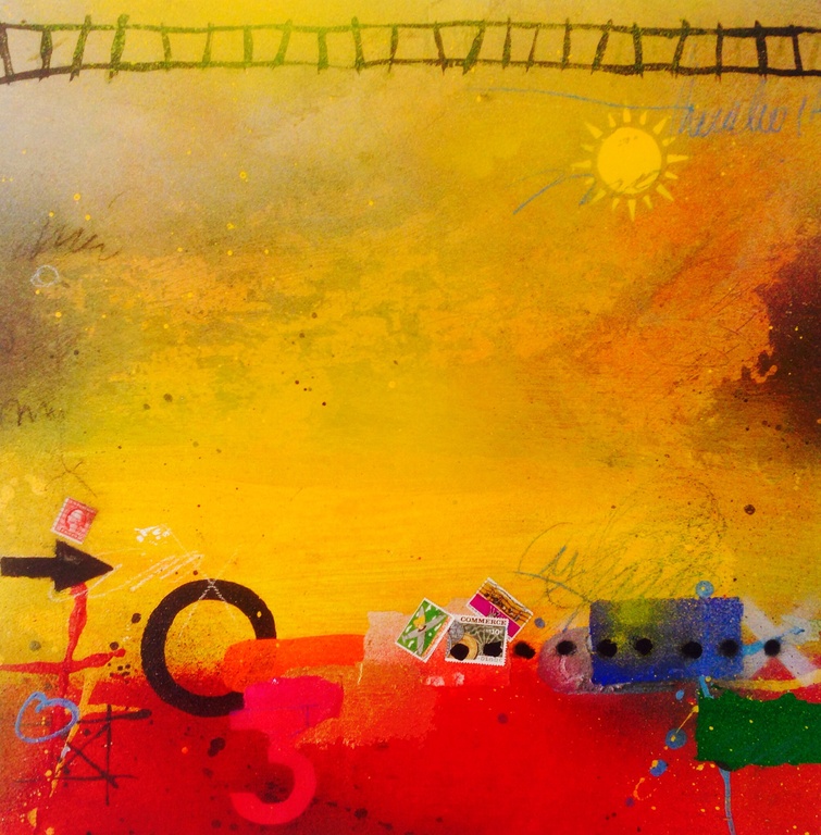 Theo koster, gemengde techniek, slow train coming kopen? Bied vanaf 1!