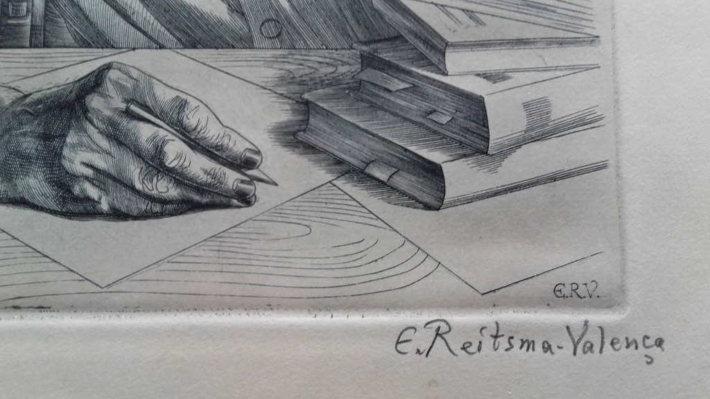 E. Reitsma-Valenca, Portret, Albert Schweitzer - Kopergravure kopen? Bied vanaf 25!