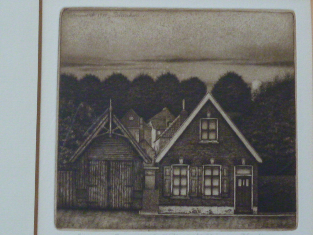 Hans Blanken - ets - Zomeravond te Bergambacht kopen? Bied vanaf 30!