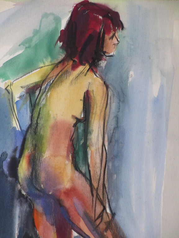 Bob ten Hoope, Staand naakt zich afdrogend, Gemengde techniek kopen? Bied vanaf 75!