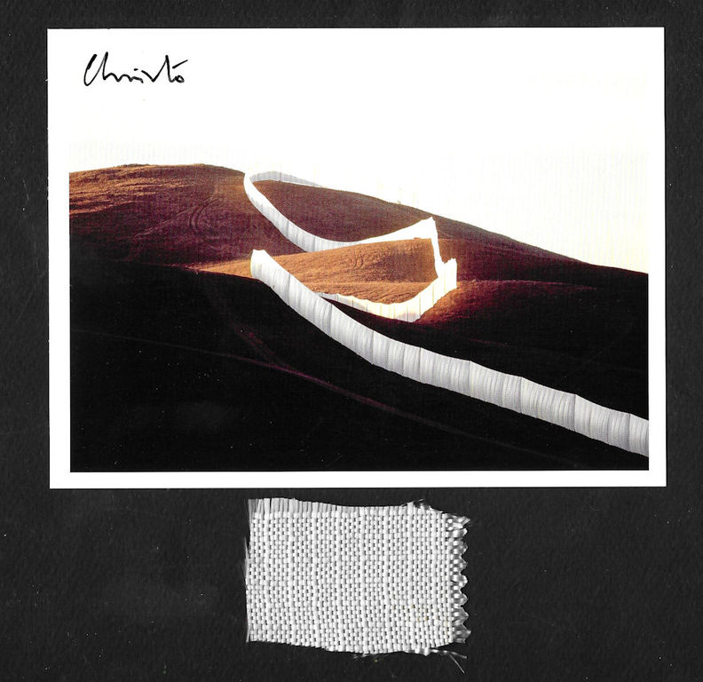 Cristo-Running Fenche- Taschenkaart en stukje stof- handgesigneerd- Free ship verkocht voor € 45!