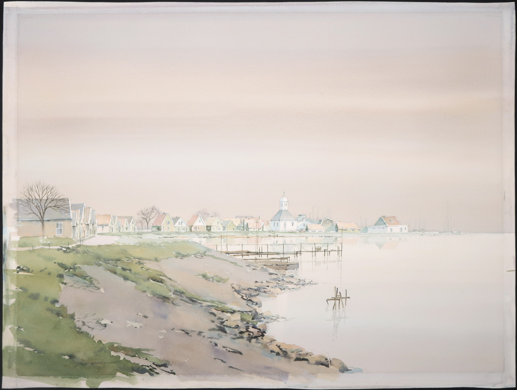 Jan Groenhart: Aquarel, Durgerdam kopen? Bied vanaf 50!