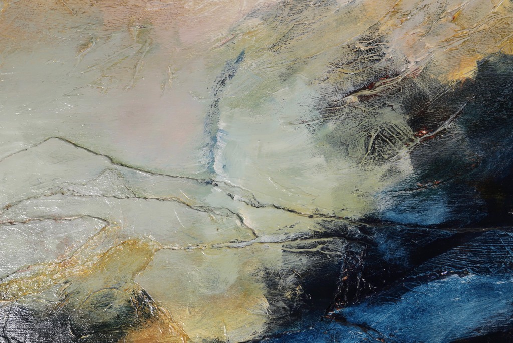 Hans Vanhorck: Gemengde techniek op paneel, Embrace - Ingelijst (Zeer groot) kopen? Bied vanaf 1000!