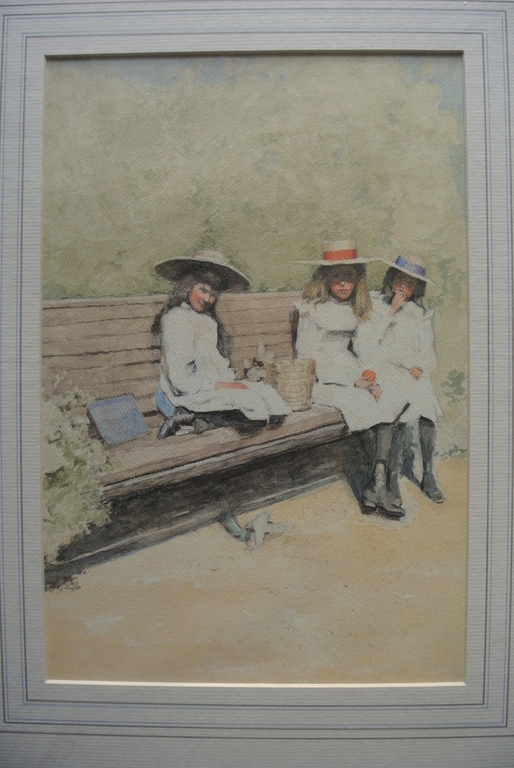 Edward v.Goethem 5 Aquarellen in klassiek passe-partout -SUMMER TIME-Lithografie kopen? Bied vanaf 75!