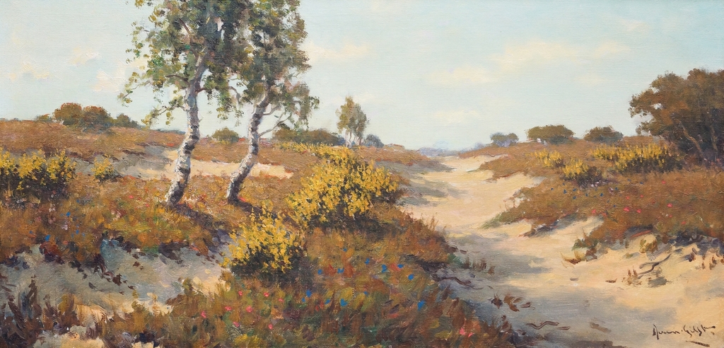 Arnout van Gilst - Arnout van Gilst (1898-1981) - olieverf op doek - berkenbomen verkocht voor € 195!