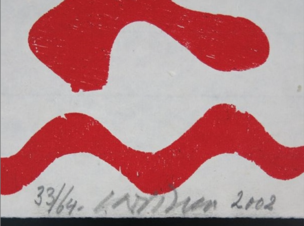 Carel Visser: Houtdruk op Japans papier, Rood kopen? Bied vanaf 100!