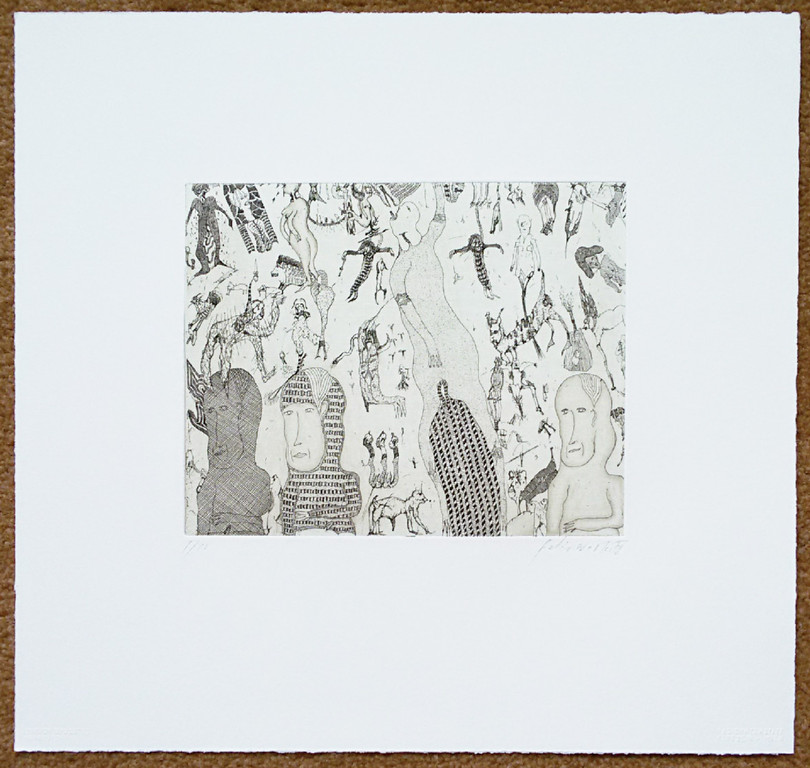 Felix Waske - Compositie met figuren, aquatint ets met vernis mou kopen? Bied vanaf 40!