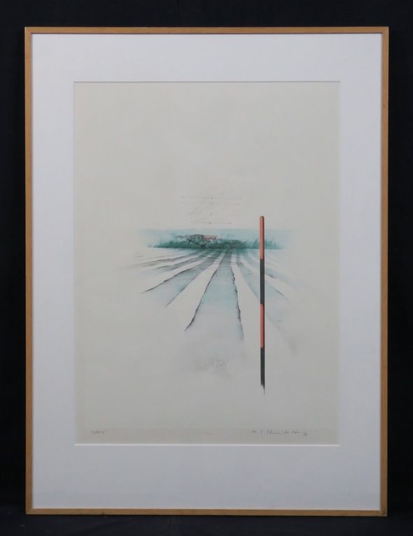 Michael Schmidt-Stein: Litho, Vermessungsstab - Ingelijst kopen? Bied vanaf 20!