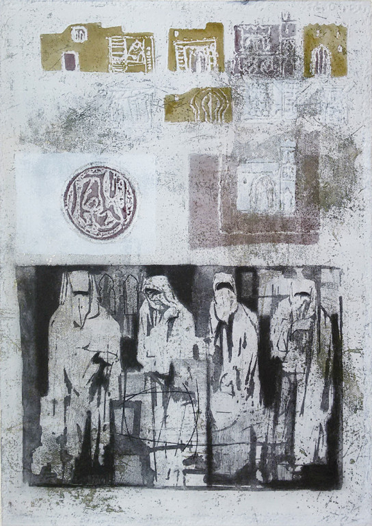 Ru van Rossem - Kasbah II, aquatint ets met reliëfdruk kopen? Bied vanaf 1!