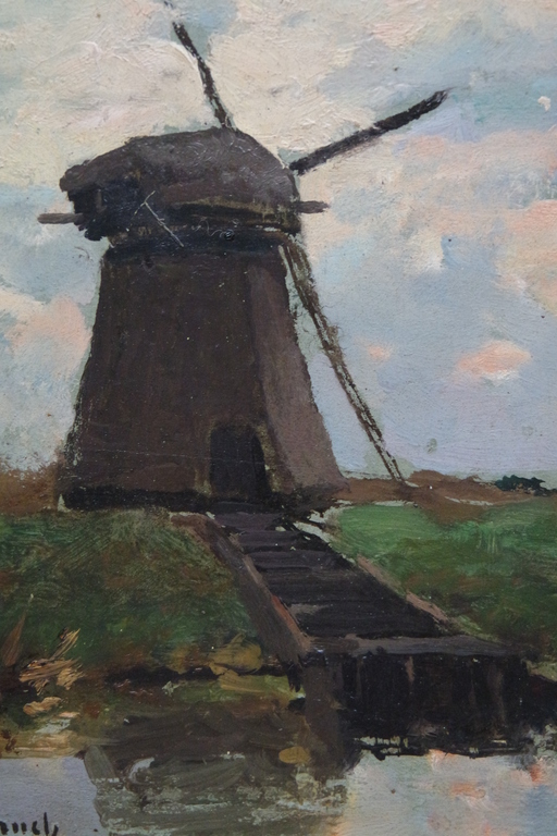 Willem J. Weissenbruch (1864-1941) - olieverf op paneel - molengezicht kopen? Bied vanaf 1725!