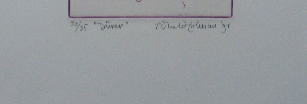 Ronald Tolman - ets: Dürer - 1991 kopen? Bied vanaf 80!