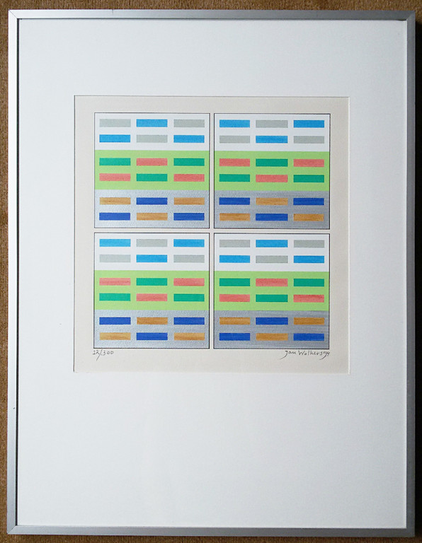 Jan Wolkers - Geometrische compositie, zeefdruk (ingelijst) kopen? Bied vanaf 175!