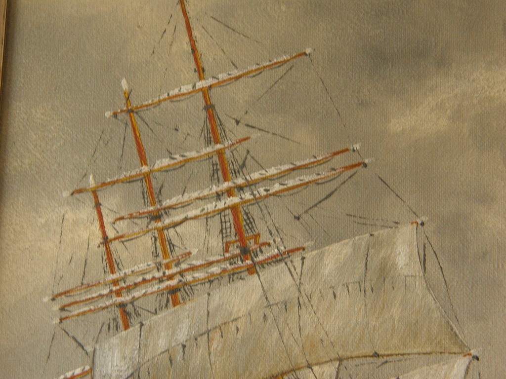 Oliever op doek voorstellende een tall ship. Willem Koningstein. ges. kopen? Bied vanaf 60!