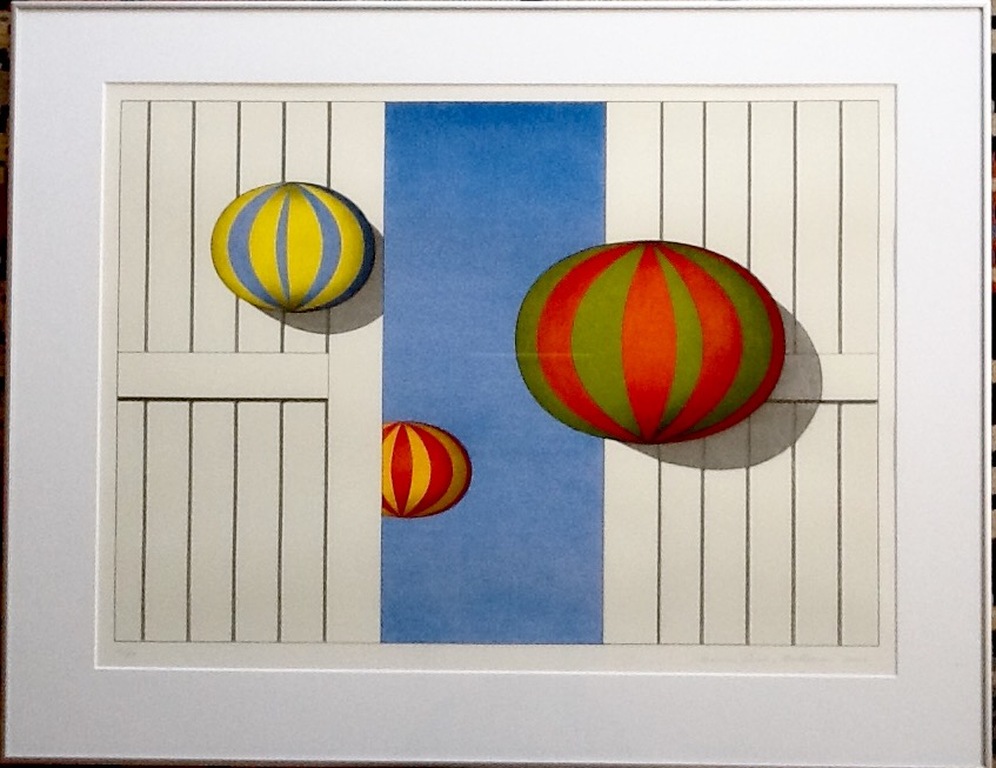 Marinus Fuit, grote zeefdruk, Ballonnen, 5/90 kopen? Bied vanaf 90!