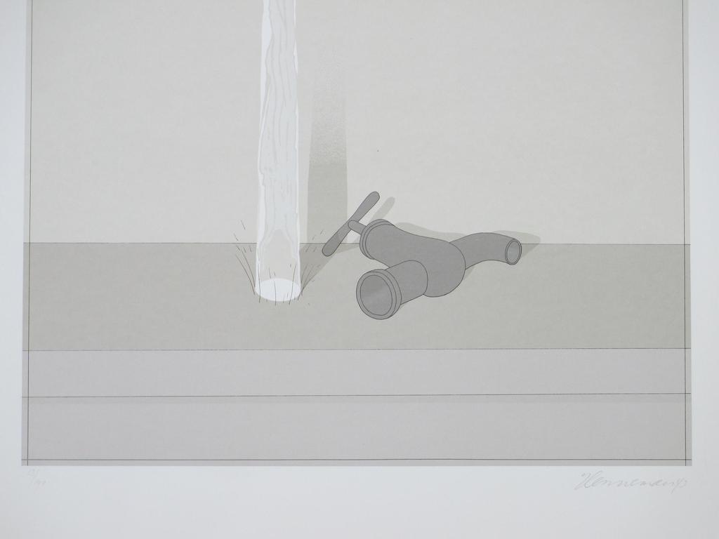 Jeroen Henneman, Kraan en Waterstraal, Zeefdruk 1973 kopen? Bied vanaf 100!